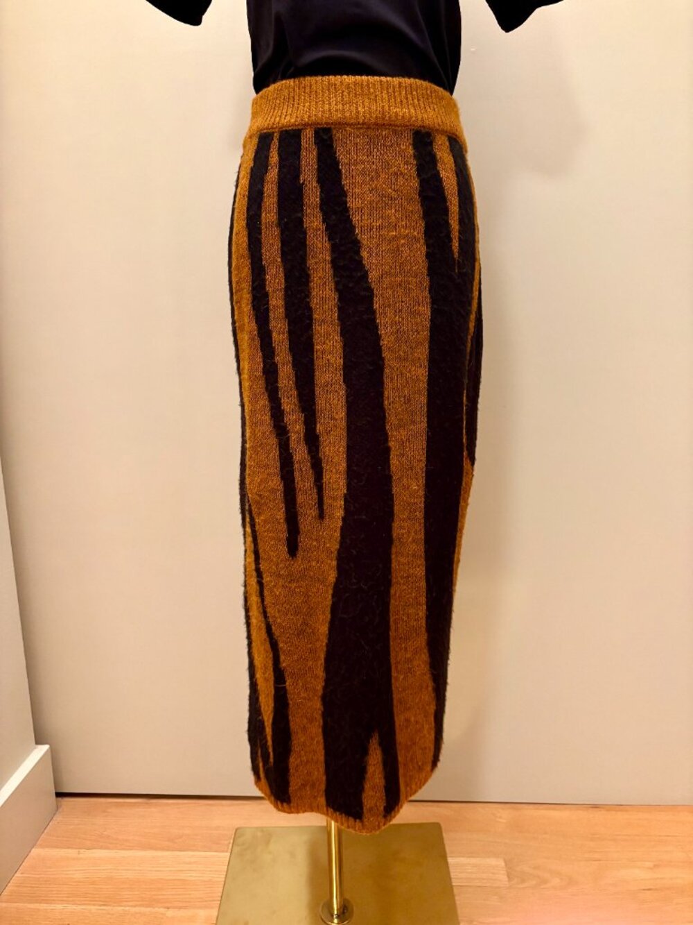 Camel/Black Tiger Pencil Skirt